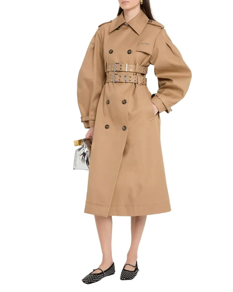 Ganni Bonded Cotton Trench Coat