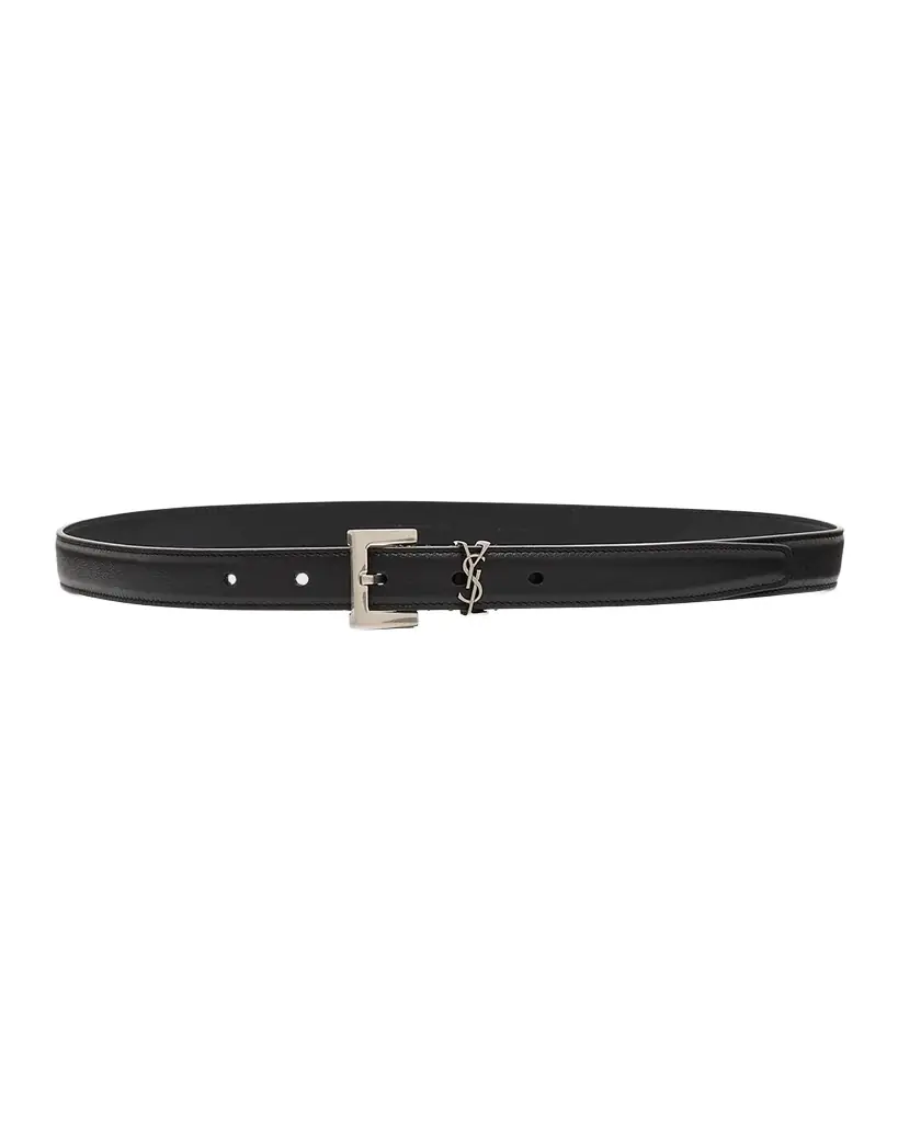 Saint Laurent YSL Cintura Box Leather Belt