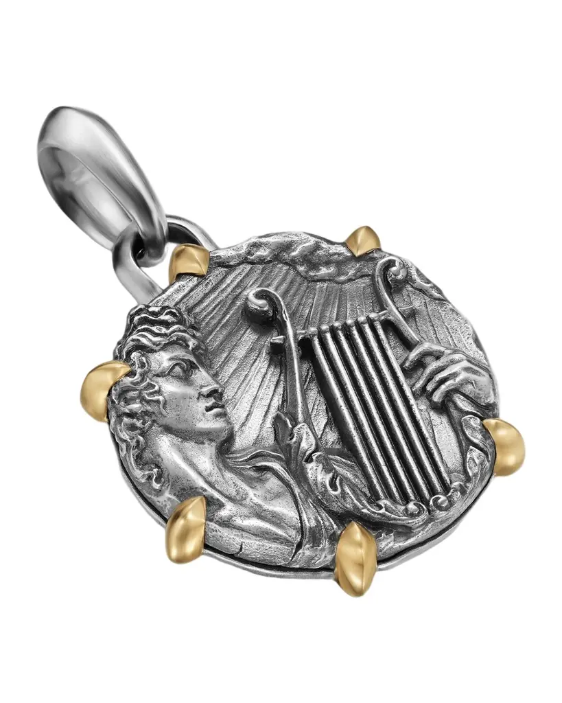 David Yurman Men 's Apollo Amulet in Sterling Silver and 18K Gold