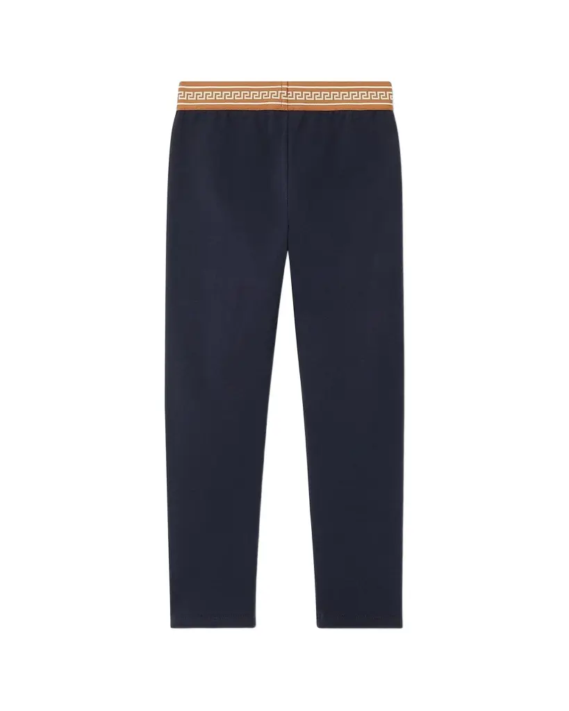Versace Girl 's Embroidered-Logo Stretch Cotton Leggings, Size 4-14