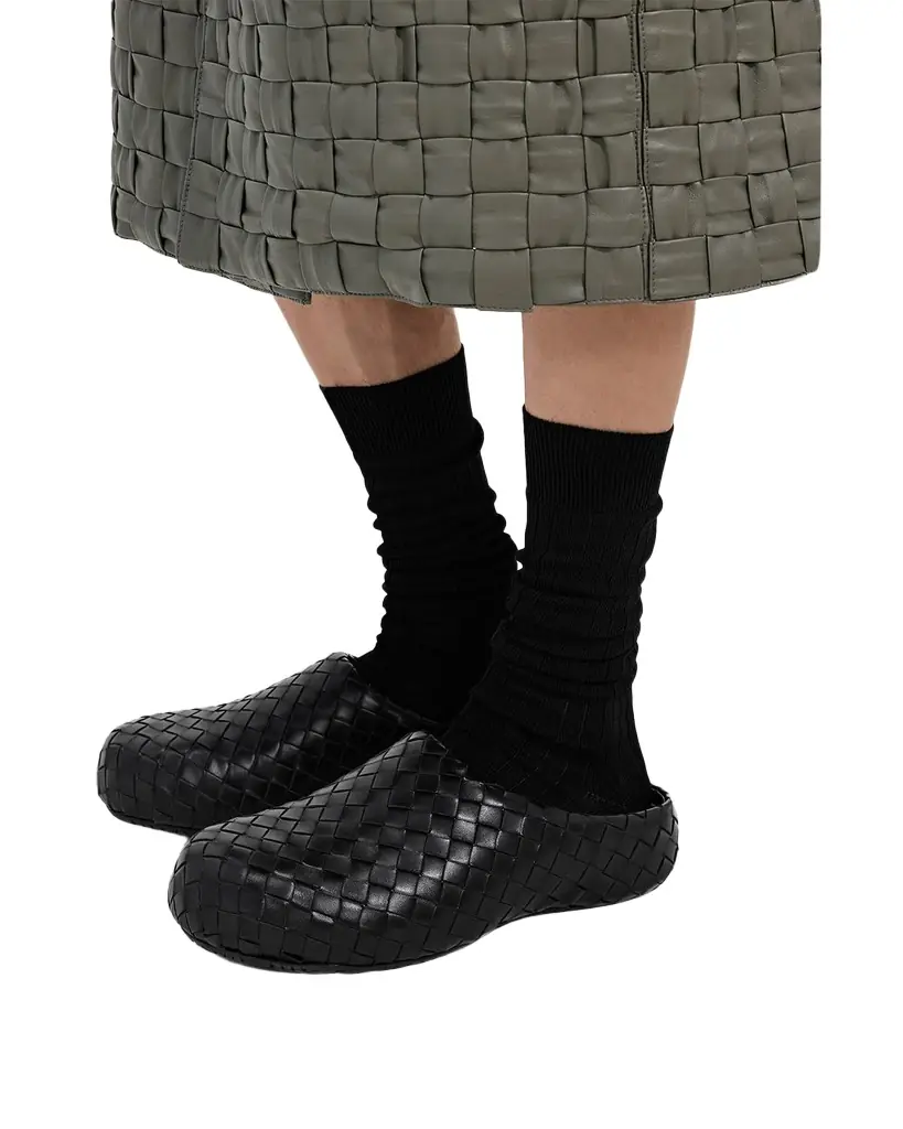 Bottega Veneta Men 's Klog Intrecciato Leather Mules