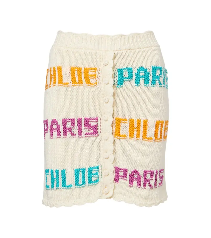 Chloe Chloé Knitted cotton miniskirt