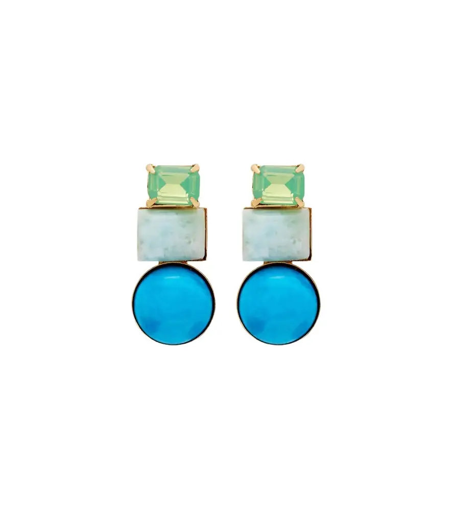 Jennifer Behr Azurine crystal-embellished drop earrings