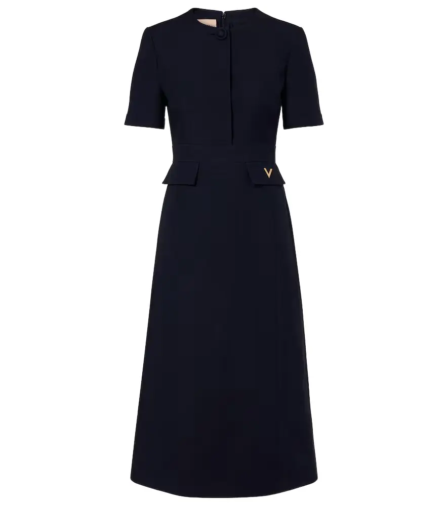 Valentino Crepe Couture VGold midi dress