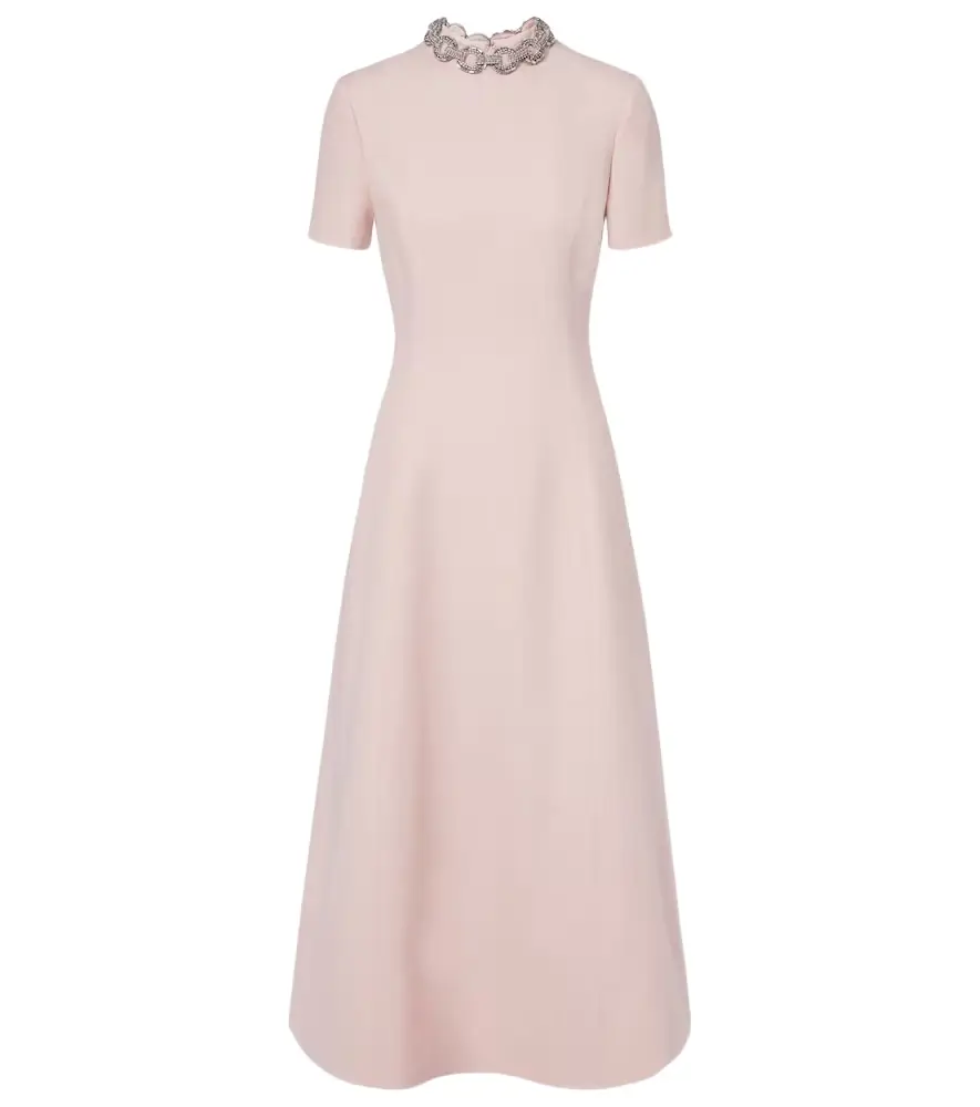 Valentino Crepe Couture embellished midi dress