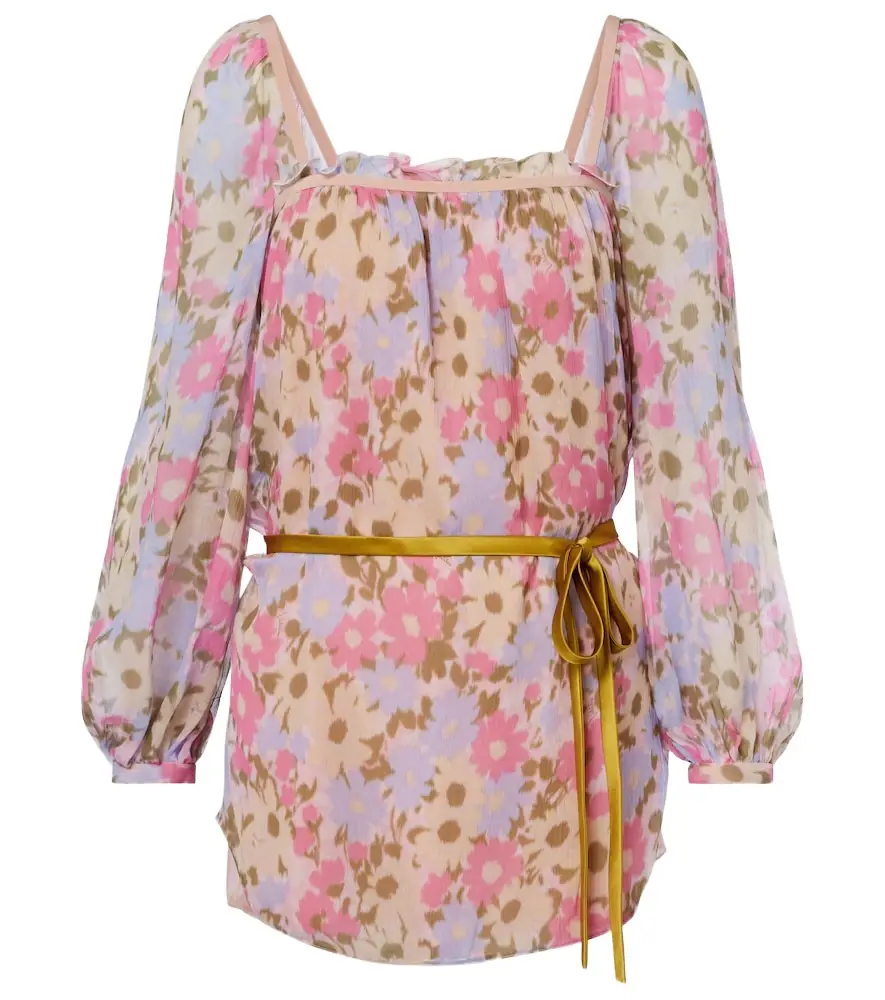 Valentino Floral silk georgette blouse