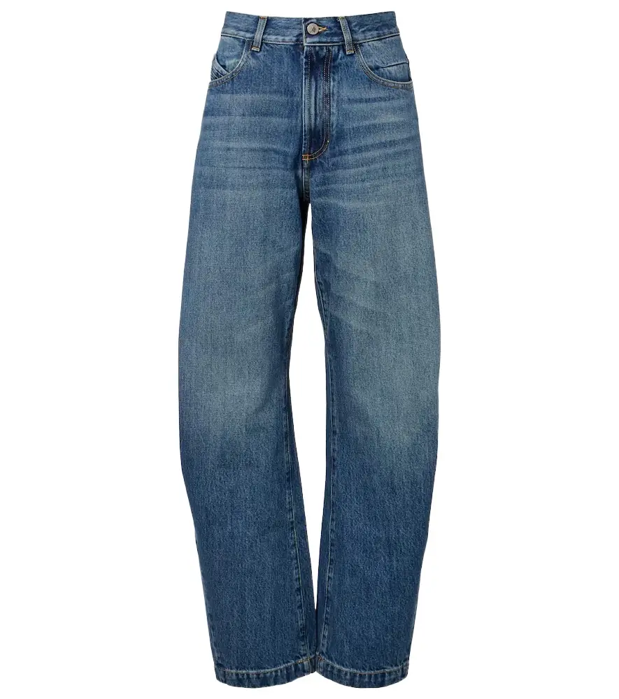 The Attico Mid-rise barrel-leg jeans