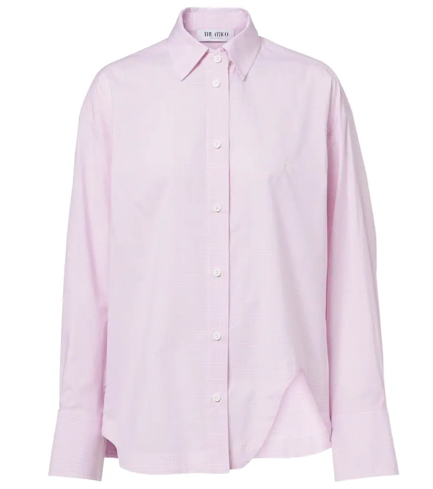 The Attico Diana oversized checked cotton shirt