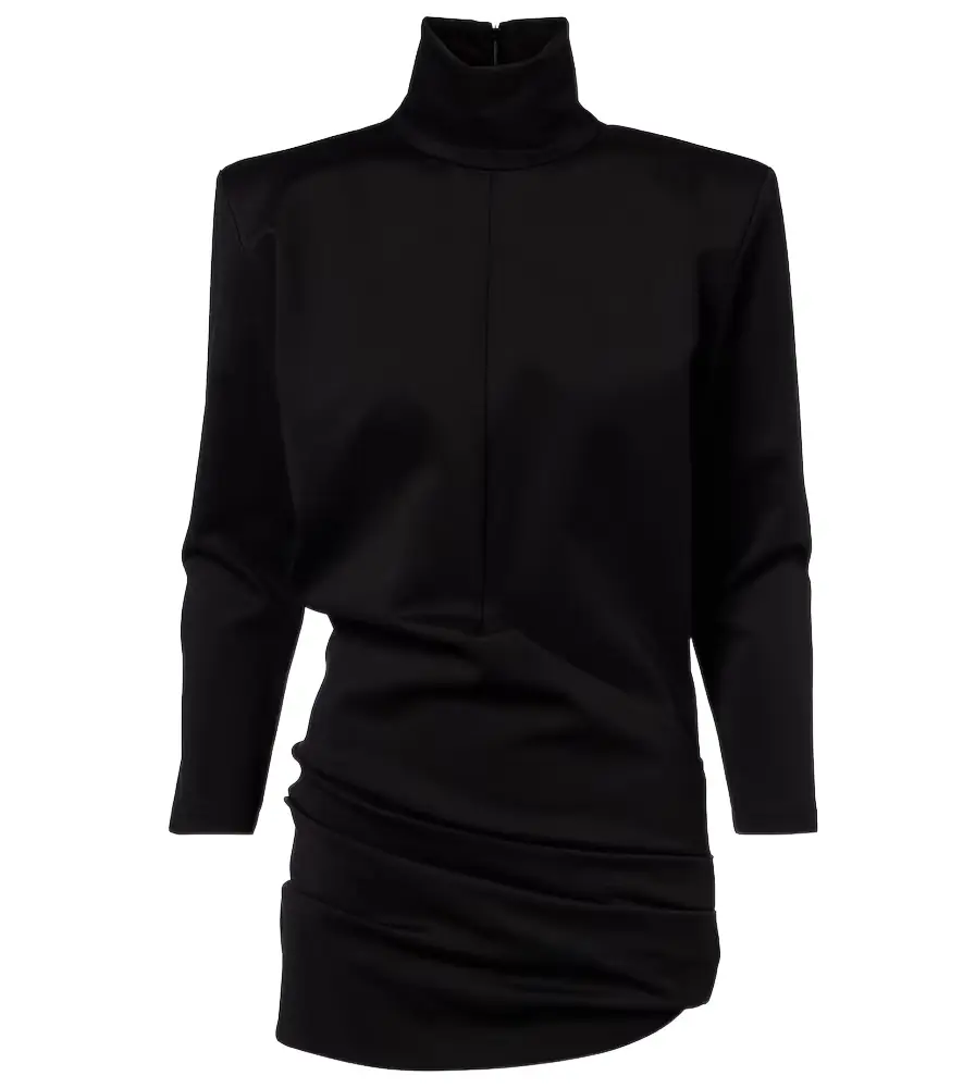 The Attico Draped turtleneck jersey minidress