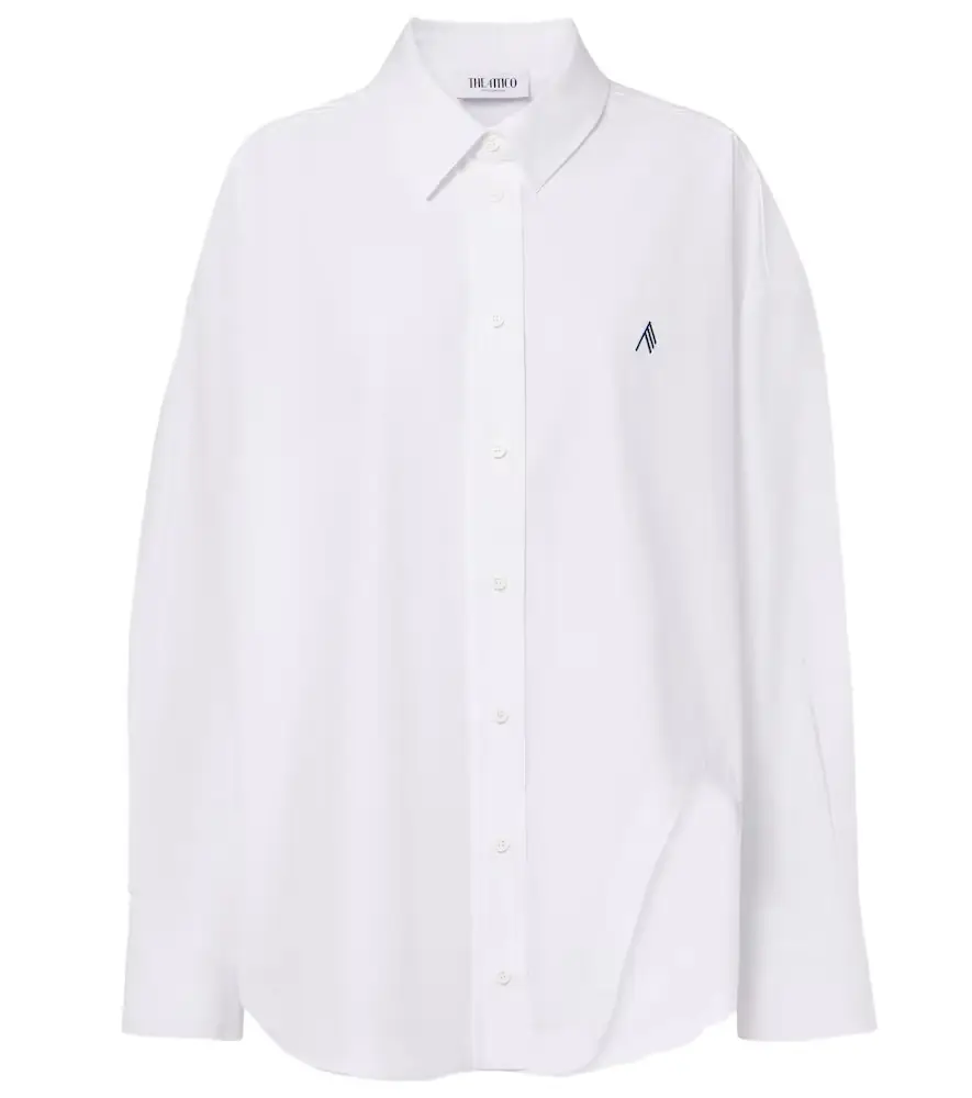 The Attico Asymmetric cotton poplin shirt