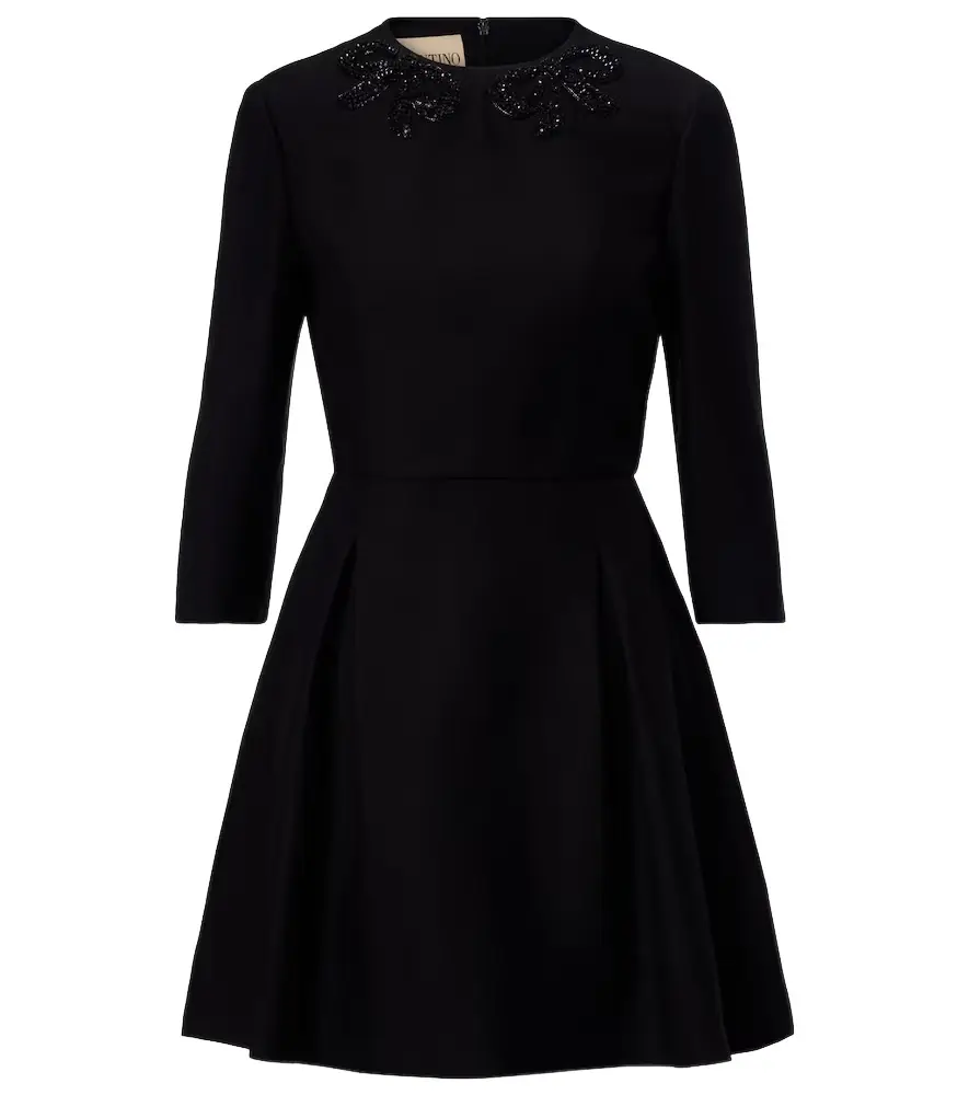 Valentino Crepe Couture embellished minidress