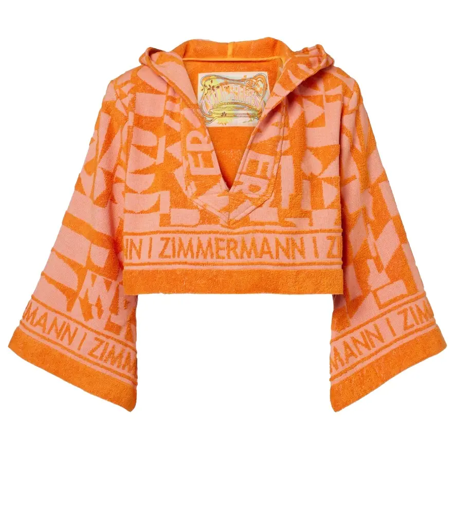 Zimmermann Solstice Towelling cotton terry crop top