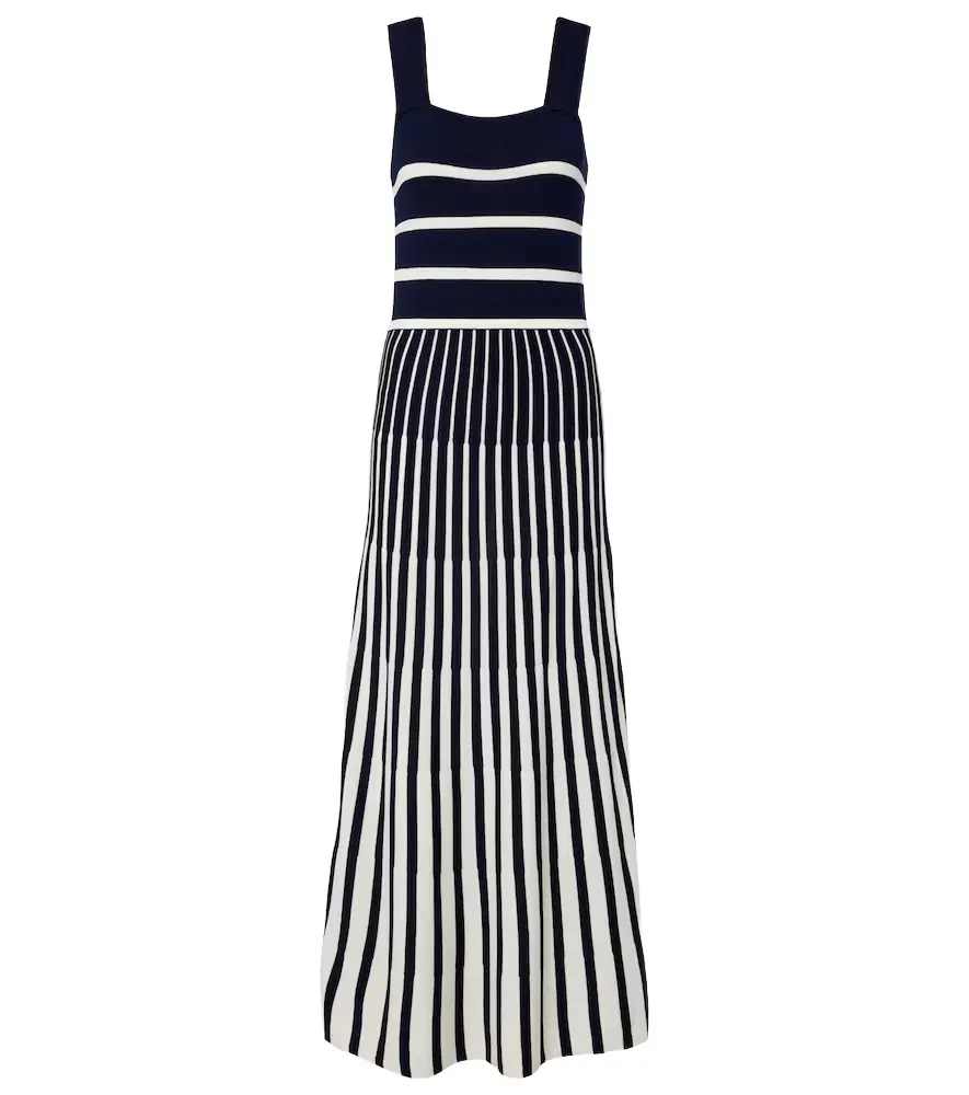 Velvet Aveline striped knitted maxi dress