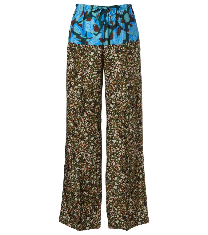 Dries Van Noten Printed wide-leg pants