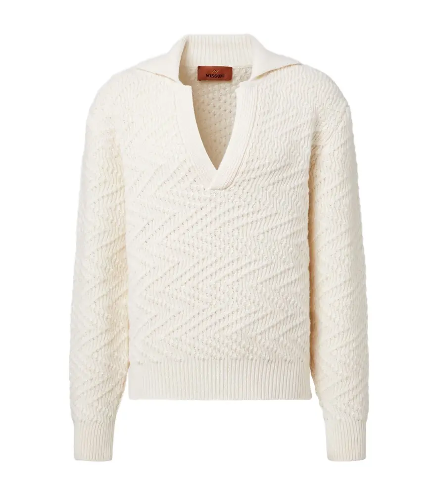 Missoni Zigzag wool-blend polo sweater