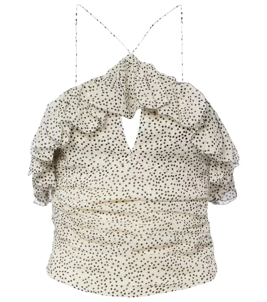 Marant Etoile Djimia halterneck cotton-blend top
