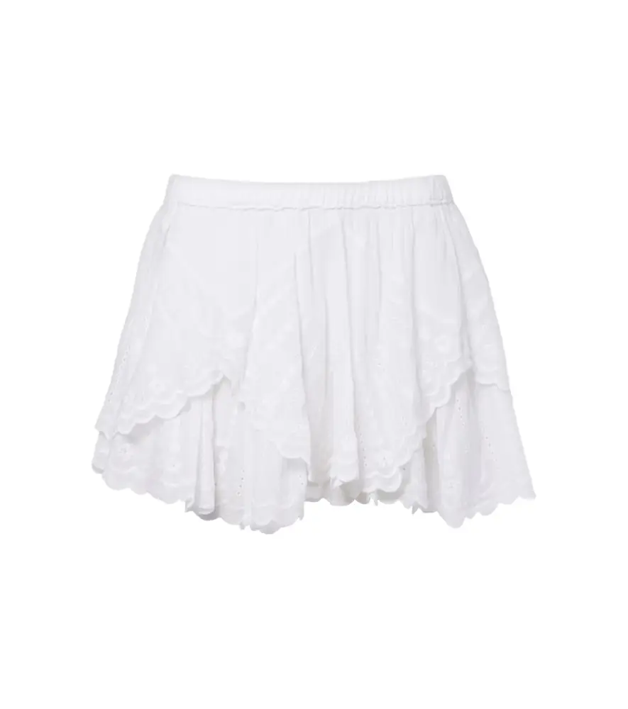 Marant Etoile Layale ruffled cotton shorts