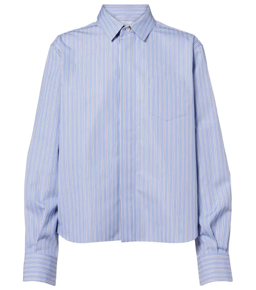 Sacai Striped cotton-blend poplin shirt