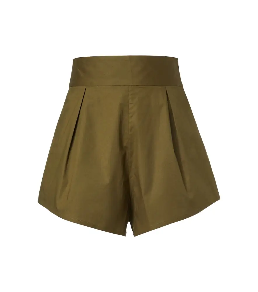 Adriana Degreas Pleated cotton-blend shorts