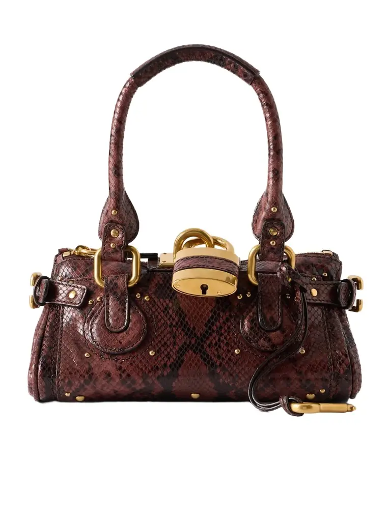Chloé Paddington Python-effect Locket-detail Shoulder Bag
