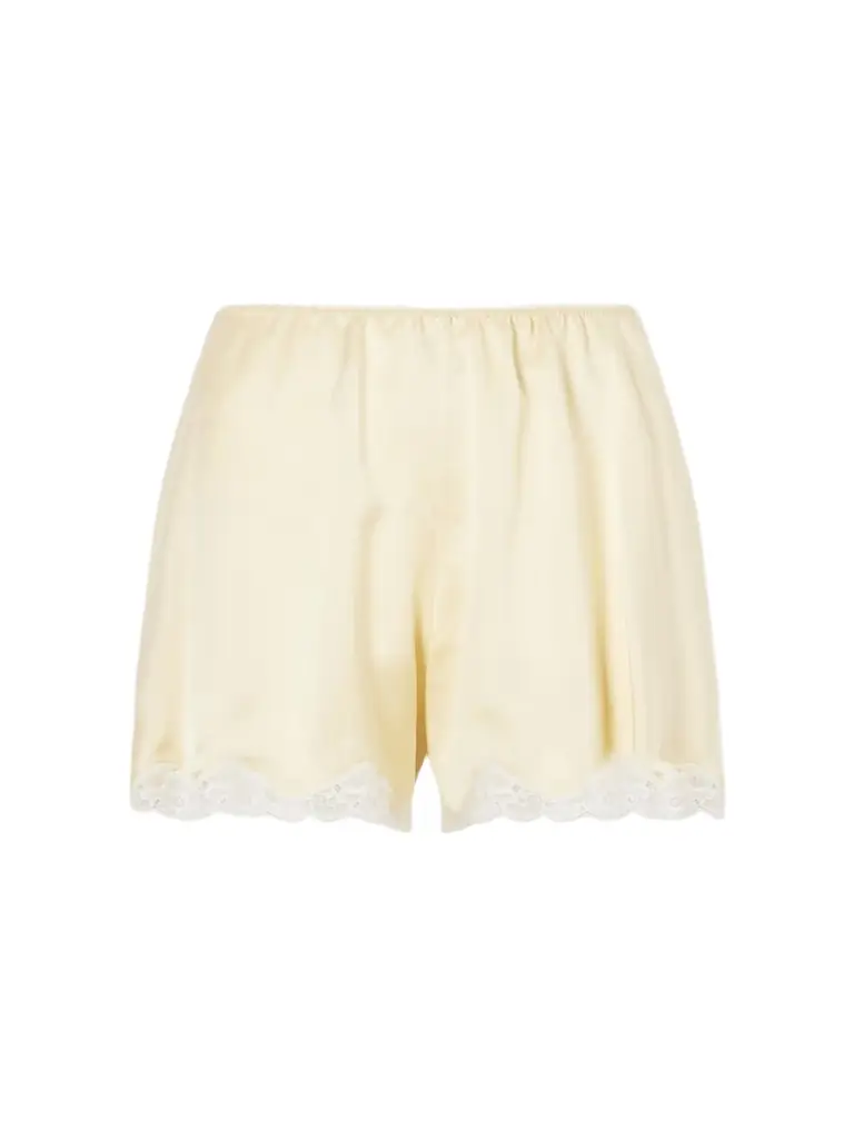 Chloé Lace-trimmed Silk-satin Shorts