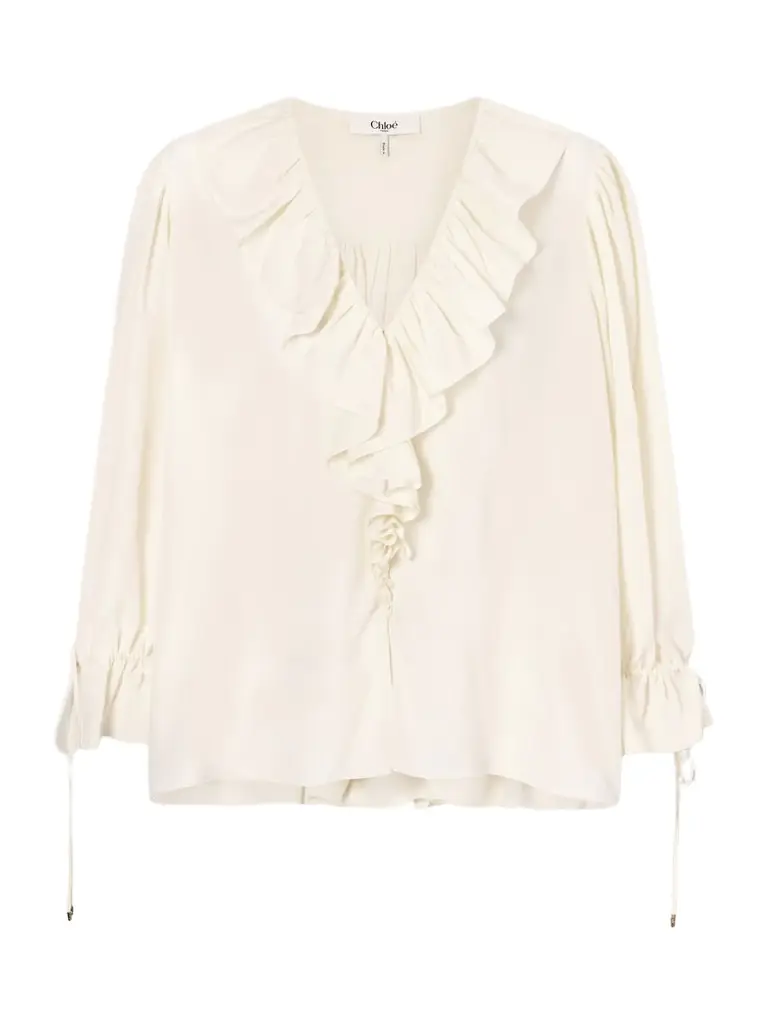 Chloé Ruffled Silk Crepe De Chine Blouse