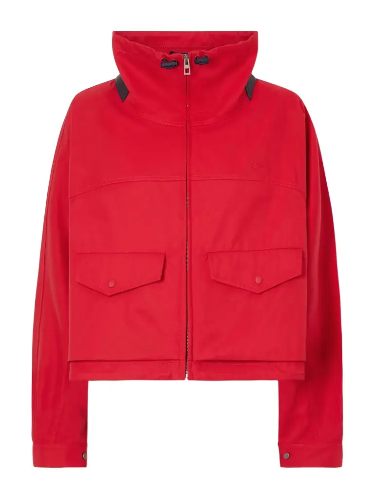 Loewe Leather-trimmed Anagram-embroidered Cropped Cotton And Silk-blend Gabardine Jacket