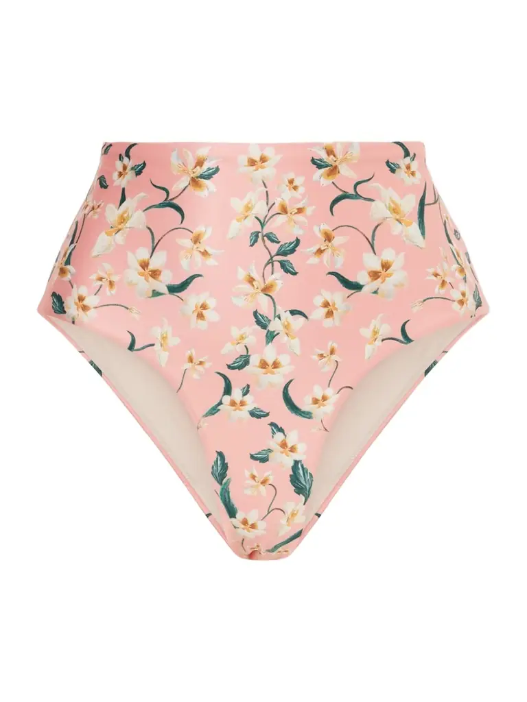 Agua by Agua Bendita Magenta Promesa Floral-print Bikini Brief