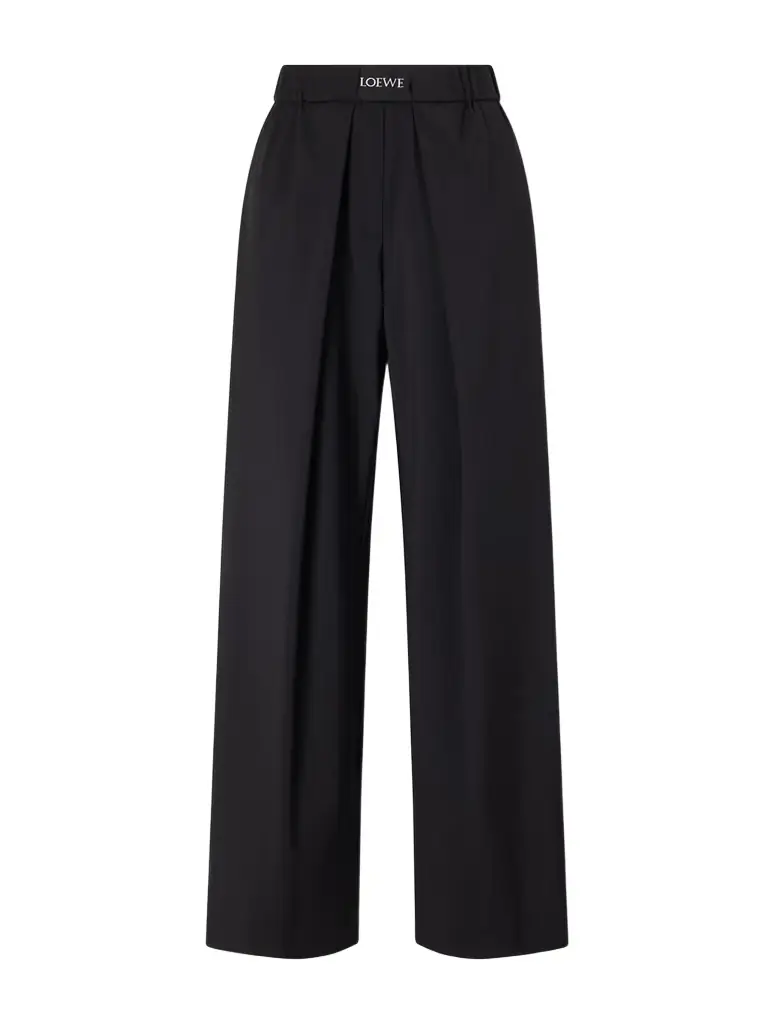 Loewe Pleated Wool Mid-rise Straight-leg Pants