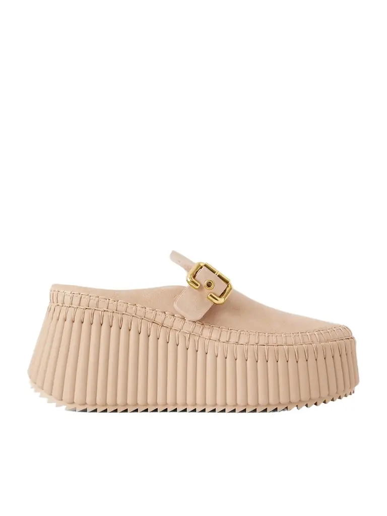Chloé Nama Suede Platform Mules