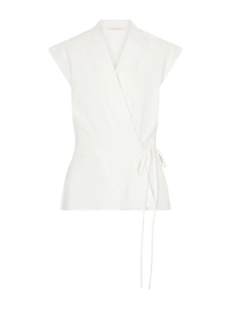 Carolina Herrera Wrap Cotton-blend Shirt