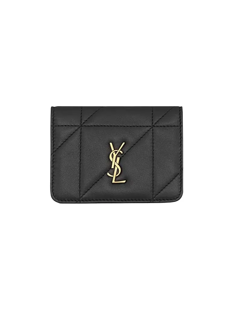 Saint Laurent Women's Jamie Bi-Fold Card Case in Lambskin - Black - Women's Clothing