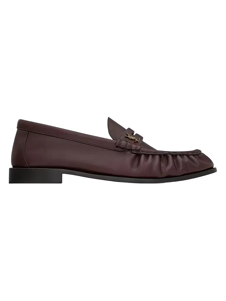 Saint Laurent Men's Le Loafers Supple in Smooth Leather - Helios Bordeaux