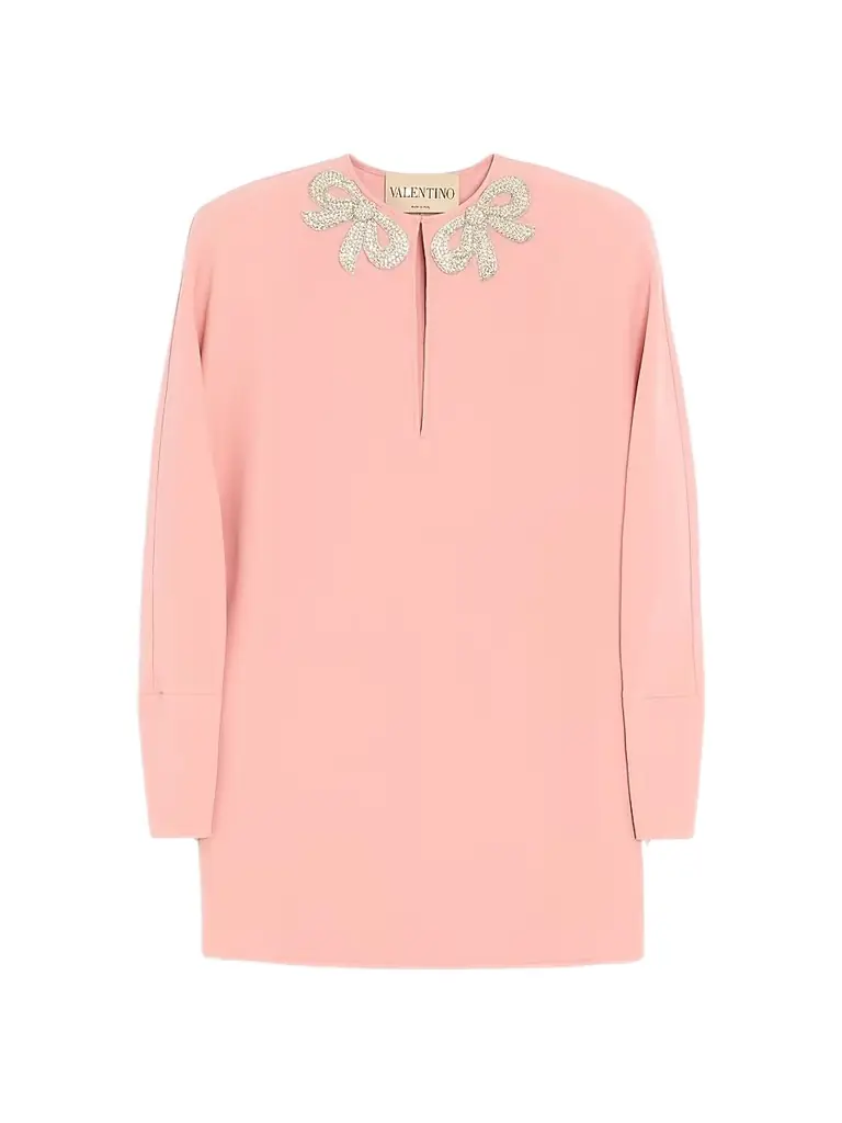 Valentino Garavani Women's Embroidered Cady Couture Short Dress - Pink - Women's Clothing