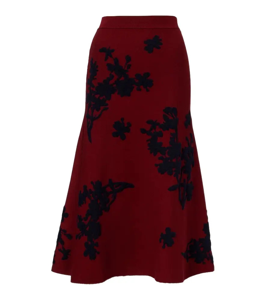 Erdem Jacquard midi skirt