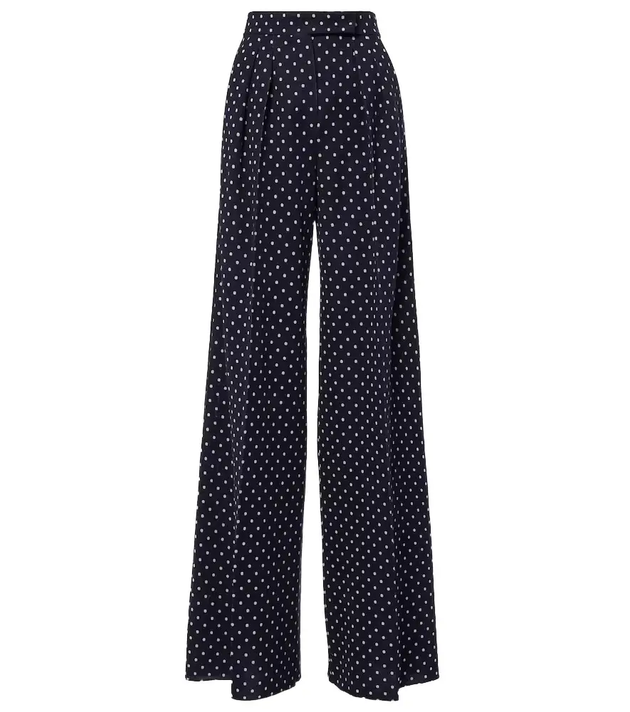 Max Mara Polka-dot jersey wide-leg pants