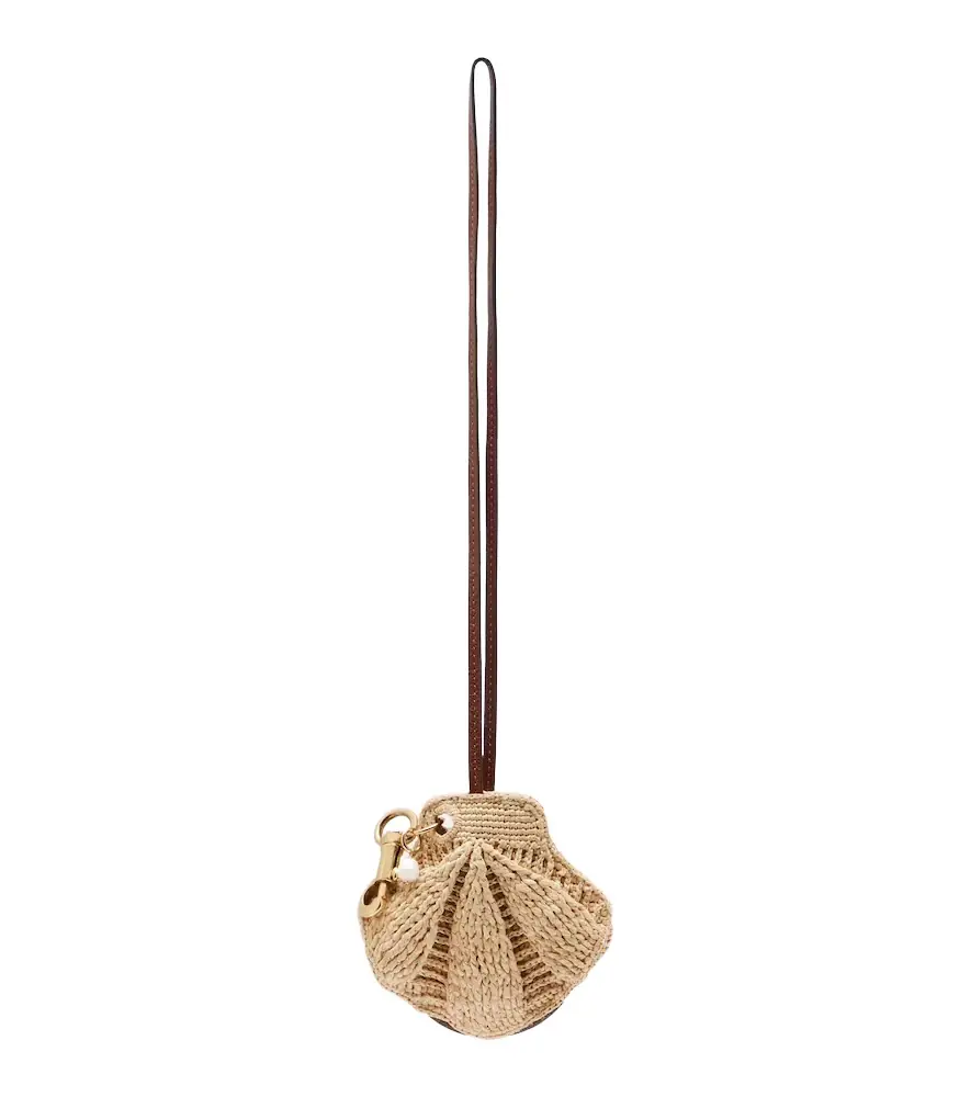 Chloe Chloé Shell embellished raffia bag charm