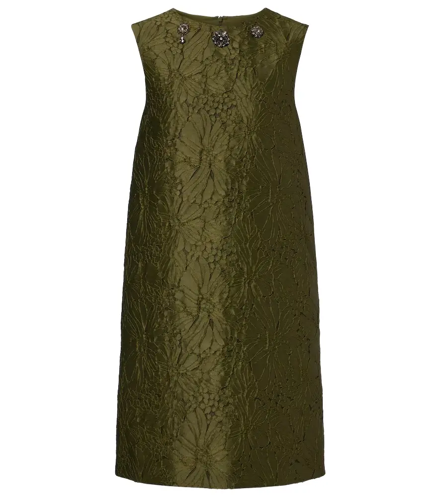 'S Max Mara Embellished floral jacquard minidress