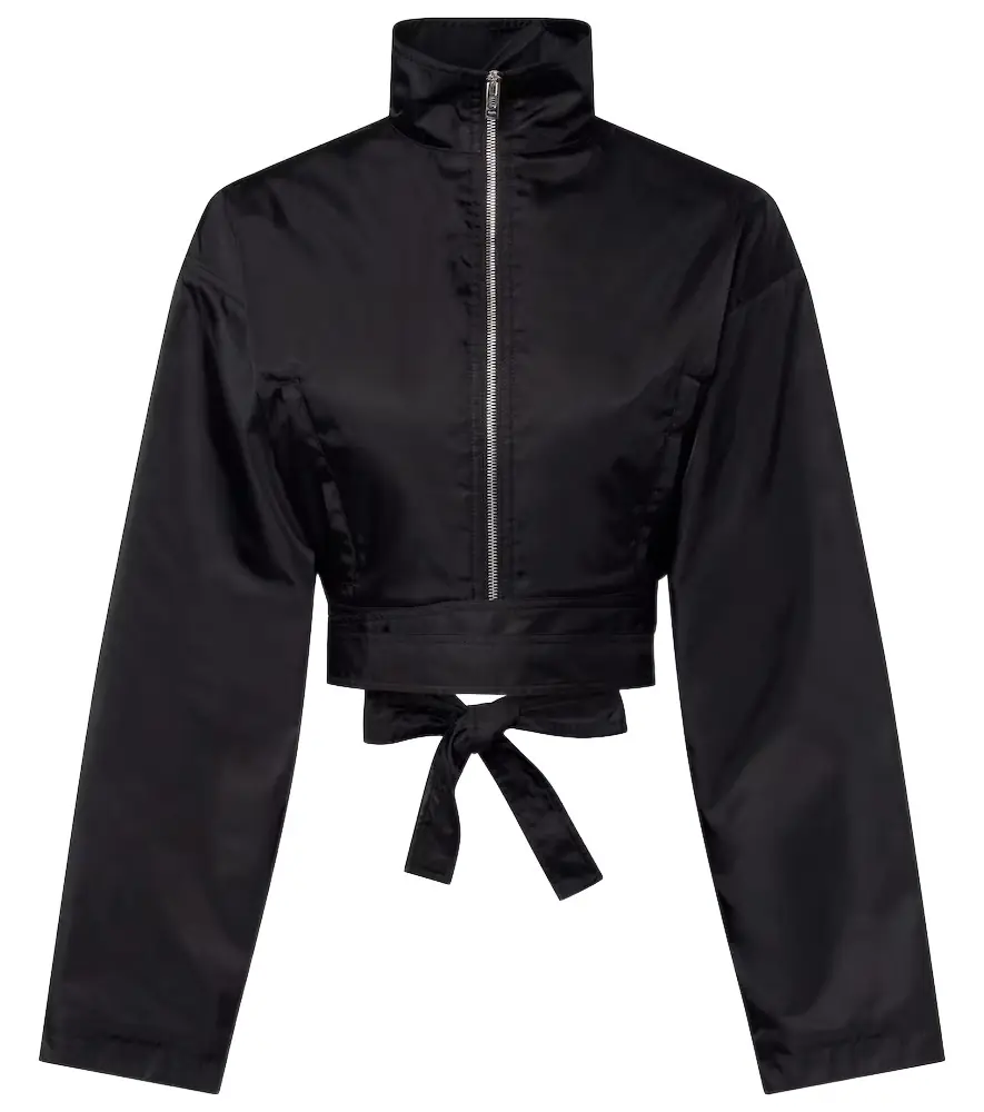 Alaia Alaïa Belted cropped taffeta jacket