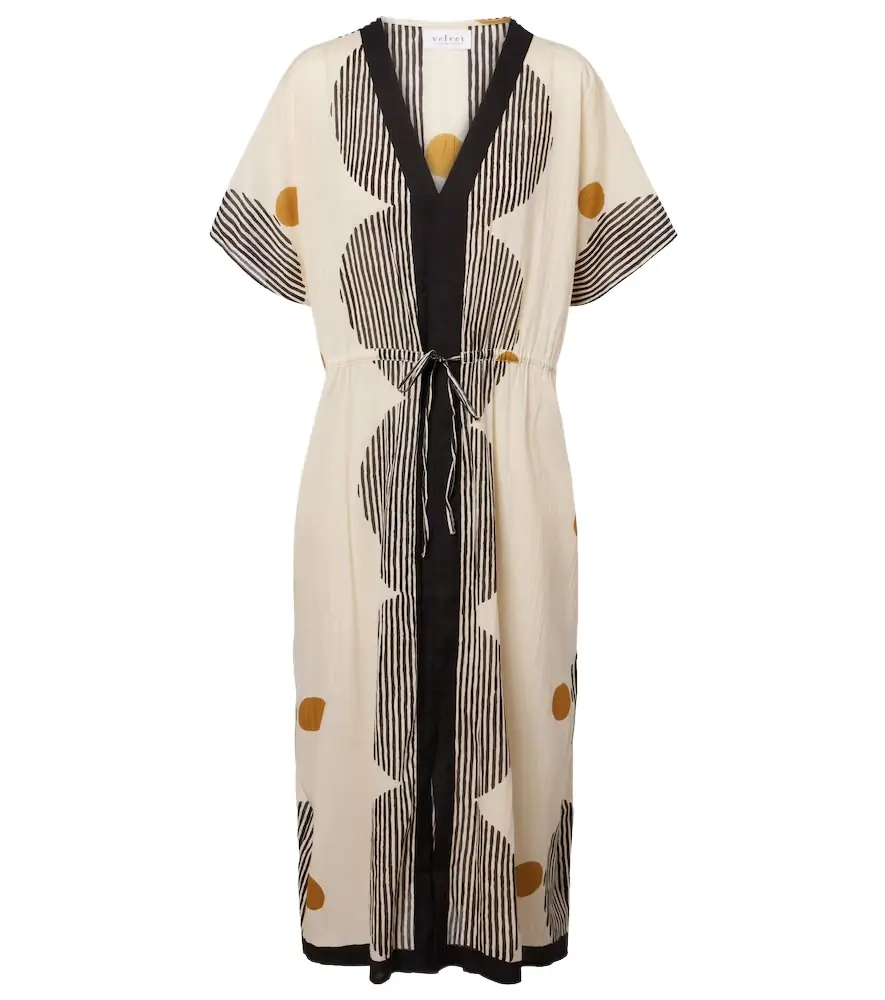 Velvet Amira printed cotton kaftan
