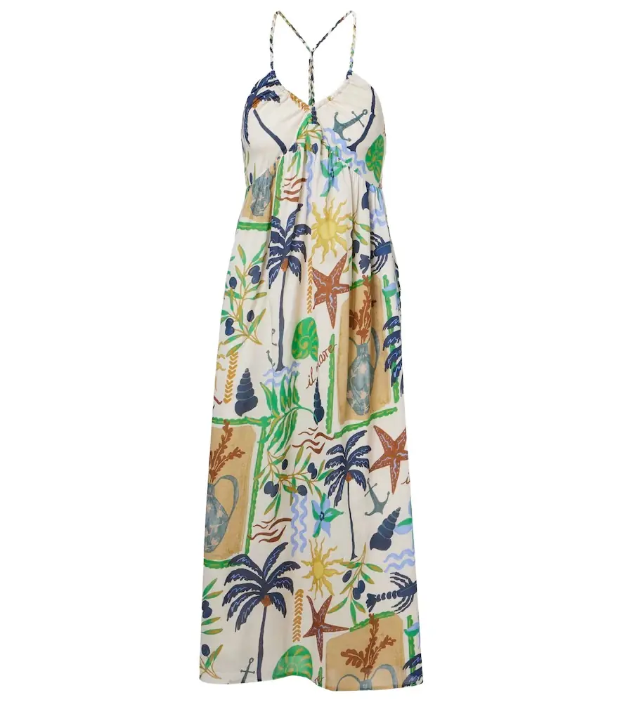 Velvet Leyla printed cotton midi dress