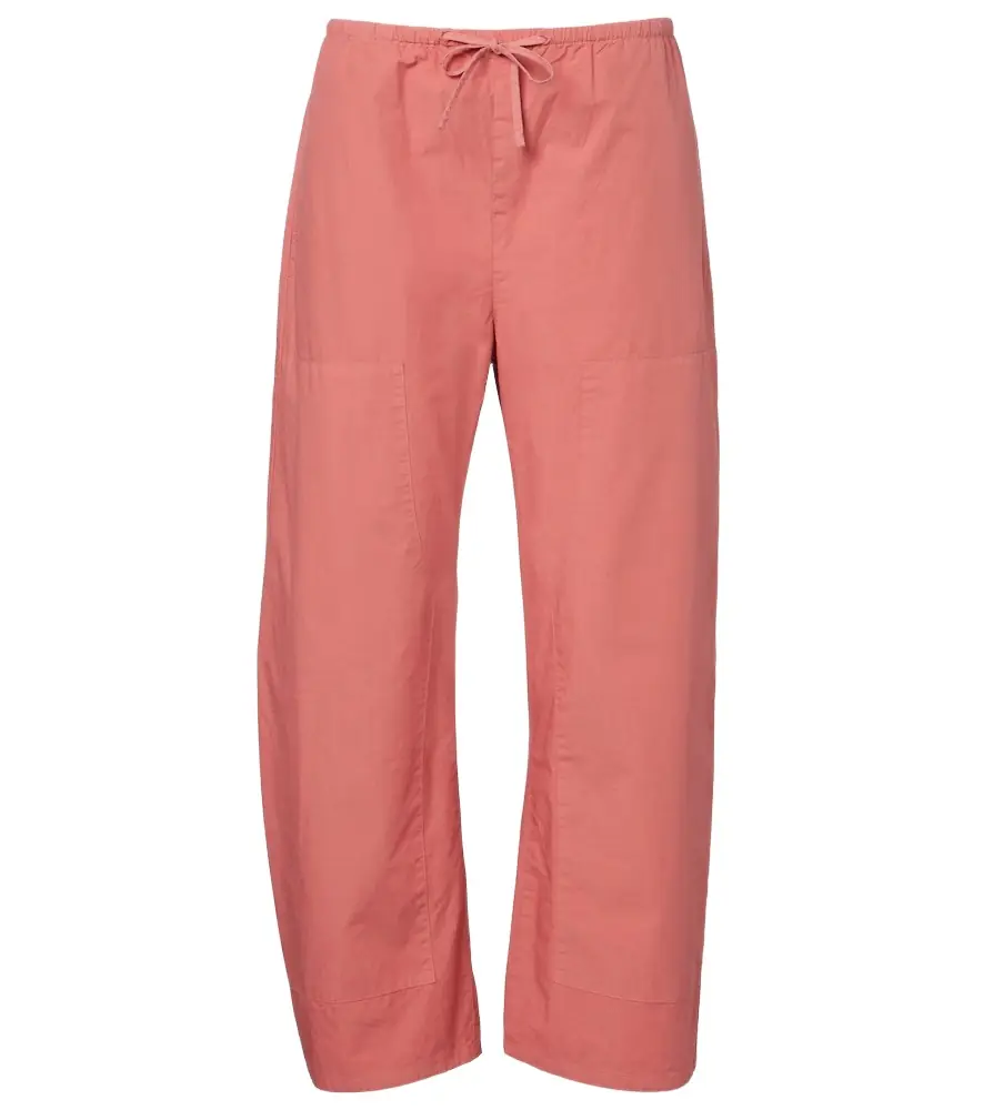 Leset Kyoto cropped cotton wide-leg pants