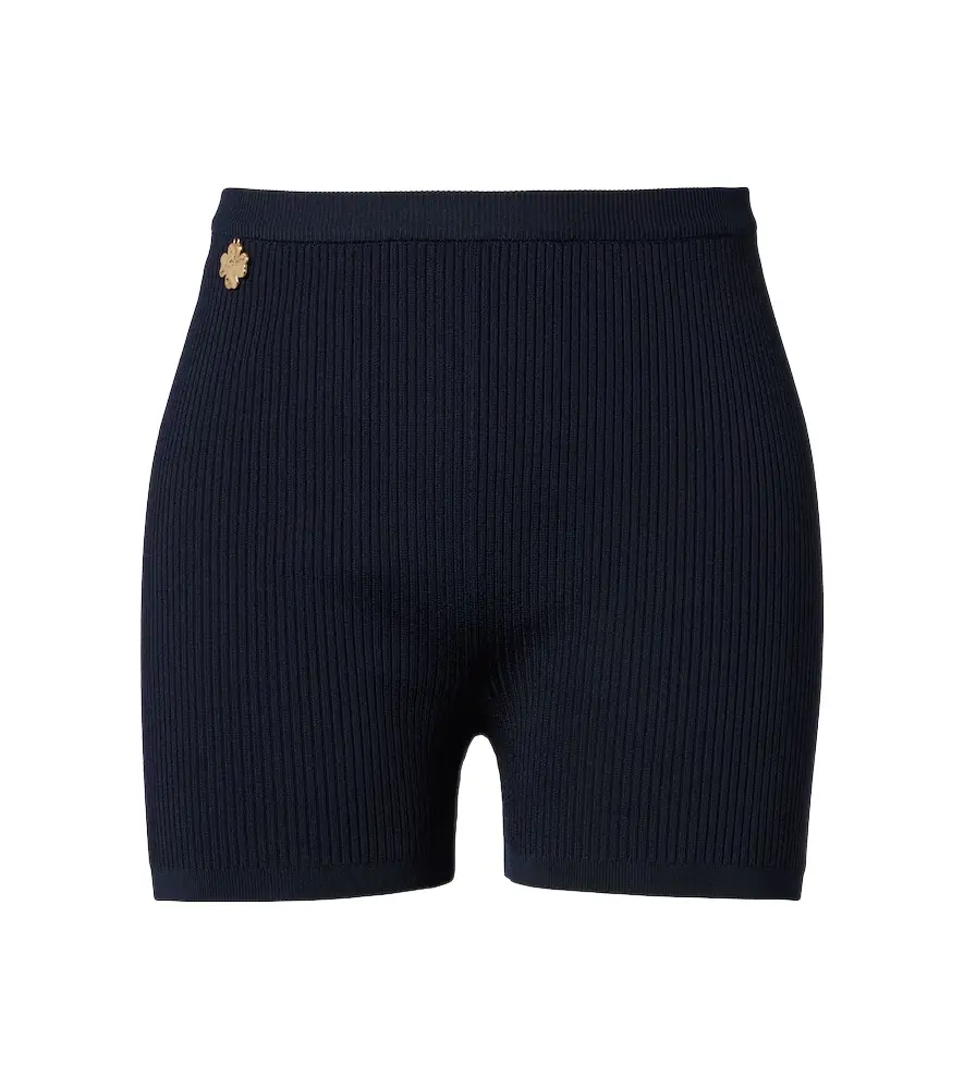 Saint Laurent Ribbed-knit biker shorts