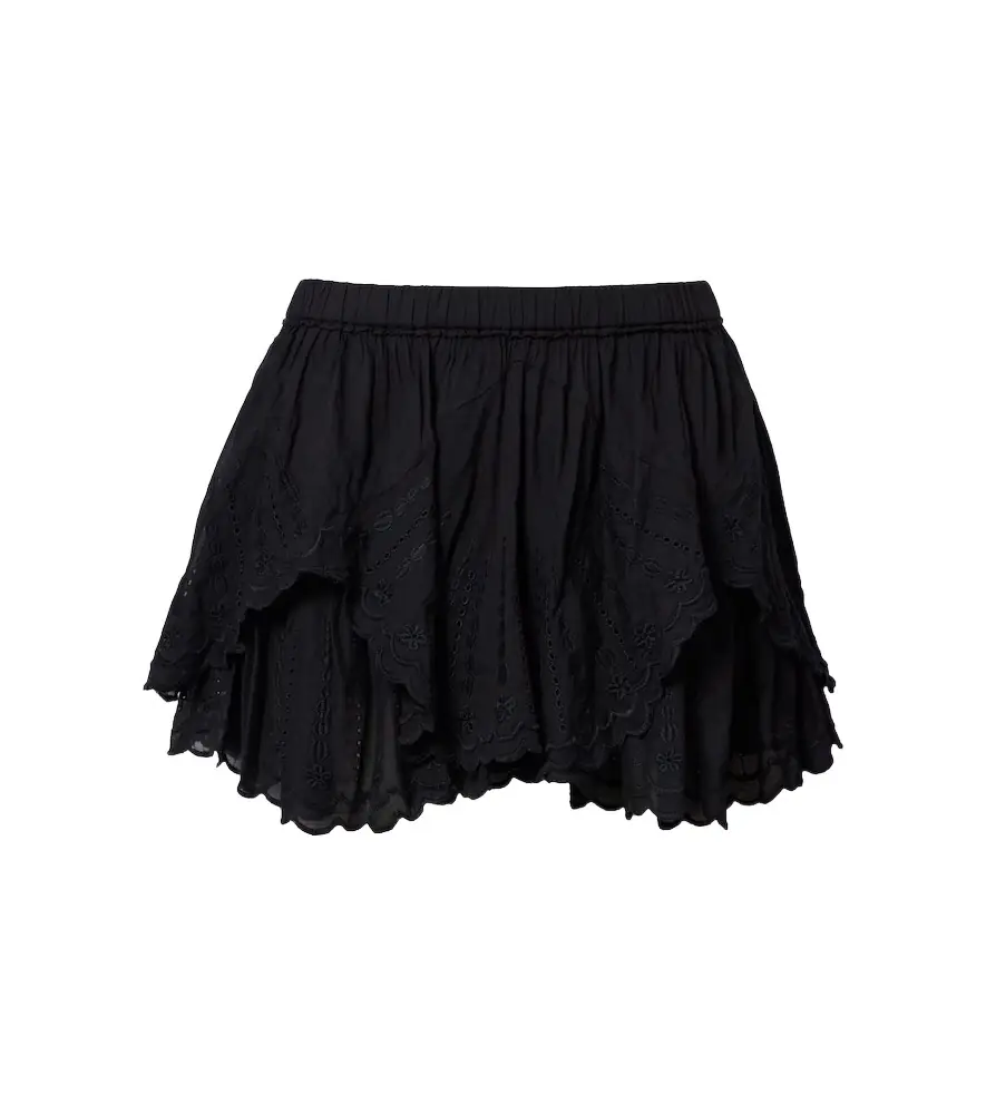Marant Etoile Layale embroidered cotton shorts