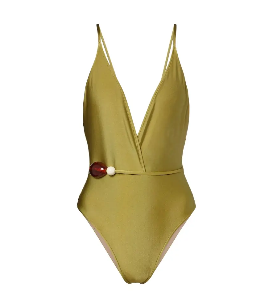 Adriana Degreas Belted embellished swimsuit