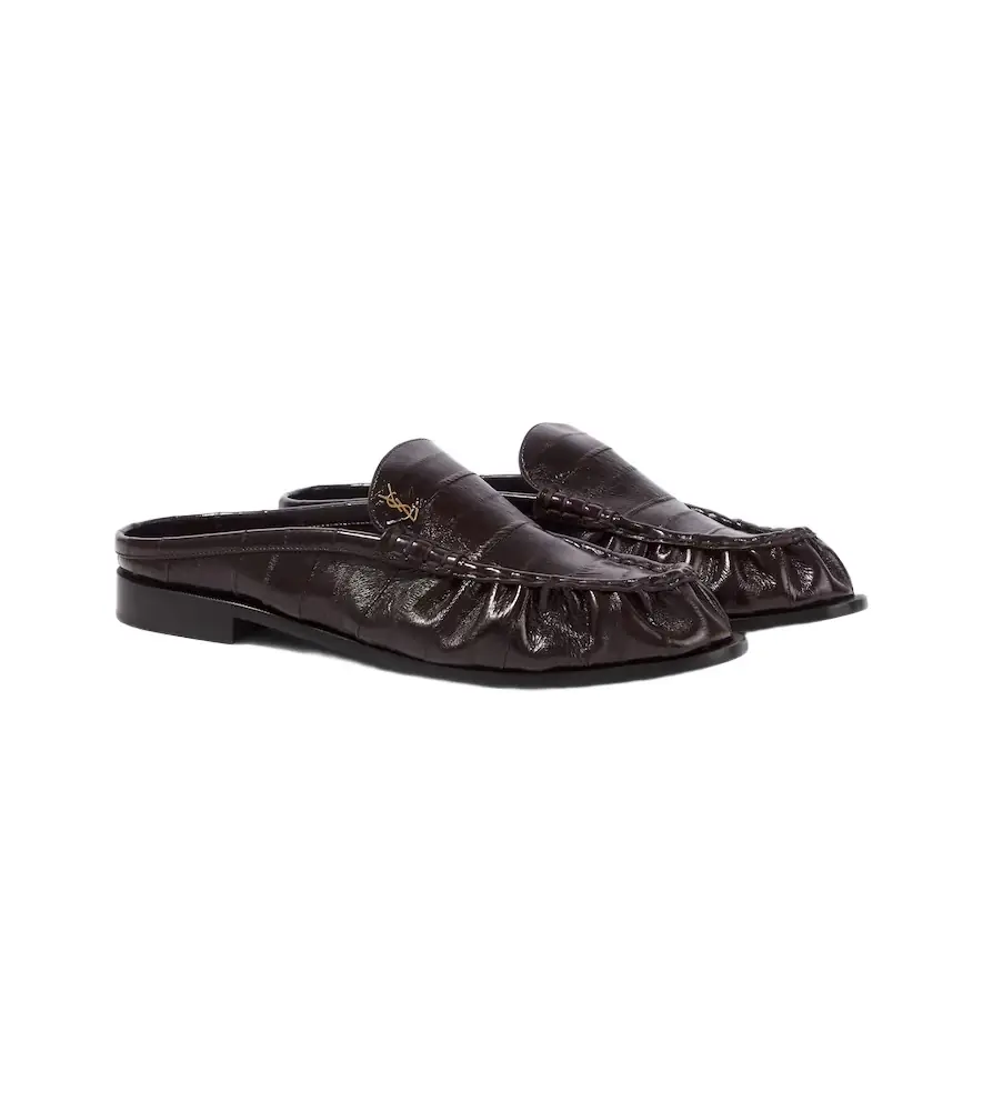 Saint Laurent Le Loafer eel leather mules