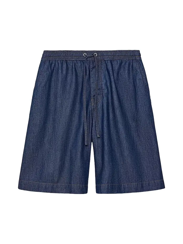LOEWE Men's Denim Drawstring Shorts - Denim Blue - Women's Clothing