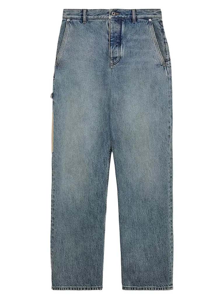LOEWE Men's Carpenter Washed Denim Straight Jeans - Washed Denim
