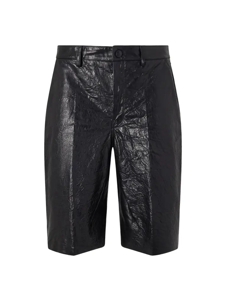 Rick Owens Straight-Leg Full-Grain Leather Shorts - Men - Women's Clothing