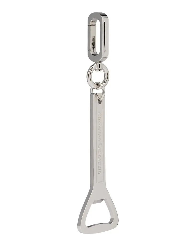 Christian Louboutin Men 's Cl Logo-Engraved Brass Bottle Opener Keyring